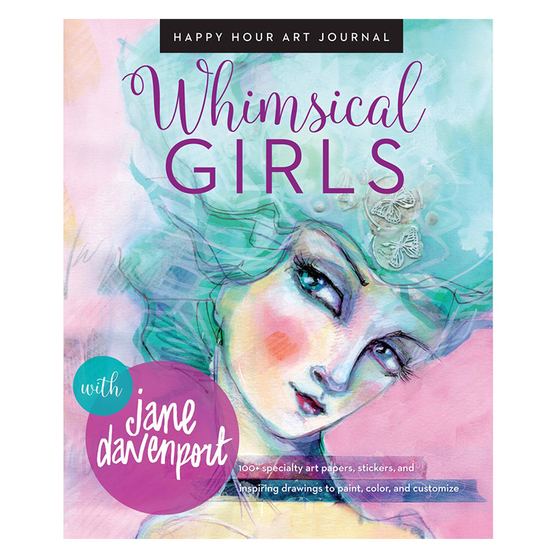 Whimsical Girls Art Journal  Beautiful faces to colour on a