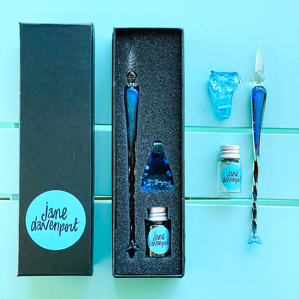 Bling Glass Dip Pen With 4 Ink Bottles