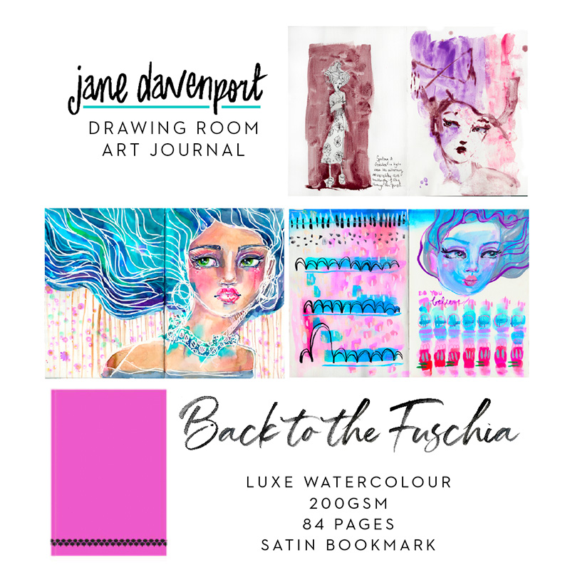 Back-to-the-Fuschia Drawing Room Journal, Divine watercolour paper