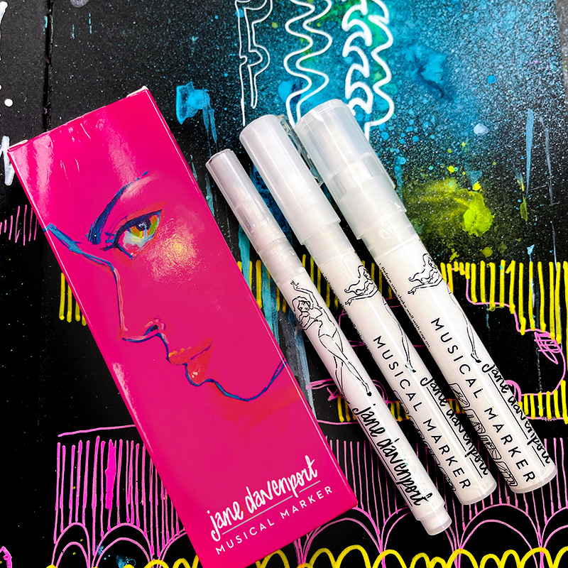 Wham Glam' Fine Musical Markers, 20 neon & metallic paint pens!
