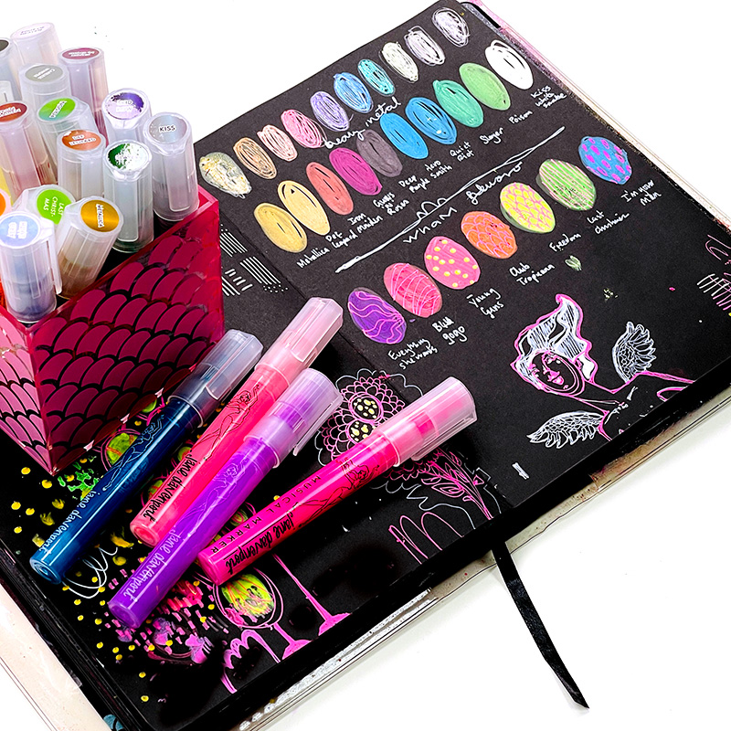 Broad Musical Markers, 'Wham Glam' neon & metallic paint pens