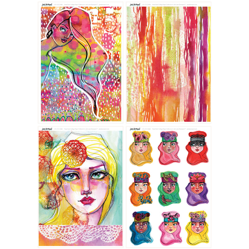 Creative Expressions 8x12 Collage Sheets by Jane Davenport-Siren's Song