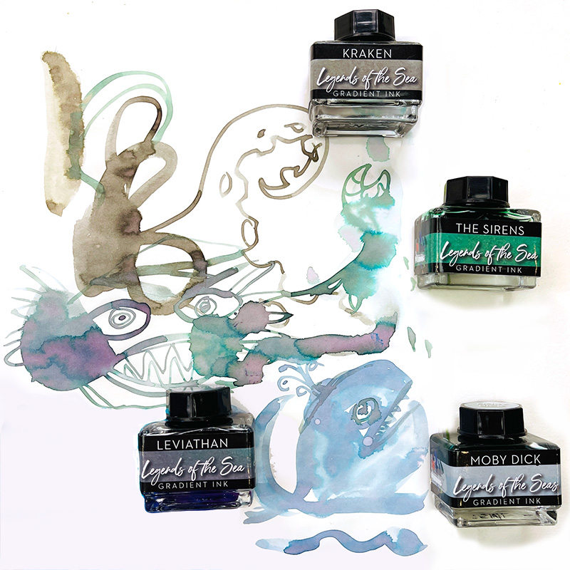 Legends of the Sea ink  Magical inks that glow like shot silk