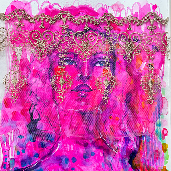 Lace Face Stencil | Whimsical girl by Jane Davenport