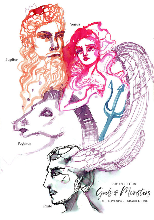 'Gods & Monsters' Roman gradient ink & LevARTation journal Bundle | Bonus Goddess mister! - Image 7