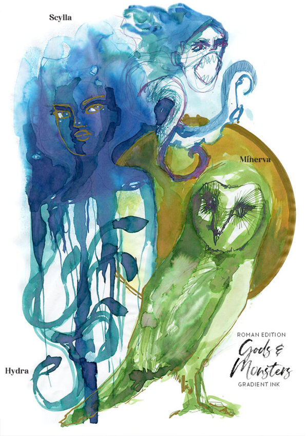 'Gods & Monsters' Roman gradient ink & LevARTation journal Bundle | Bonus Goddess mister! - Image 9