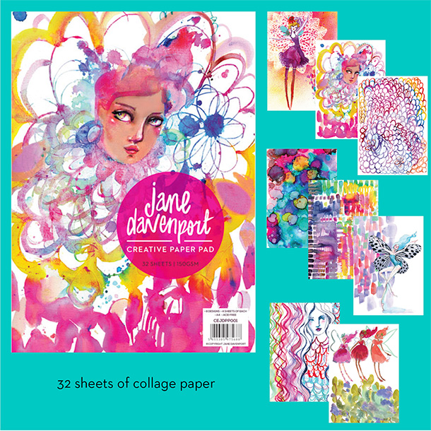 Creative Expressions 8x12 Collage Sheets by Jane Davenport-Happy Thoughts