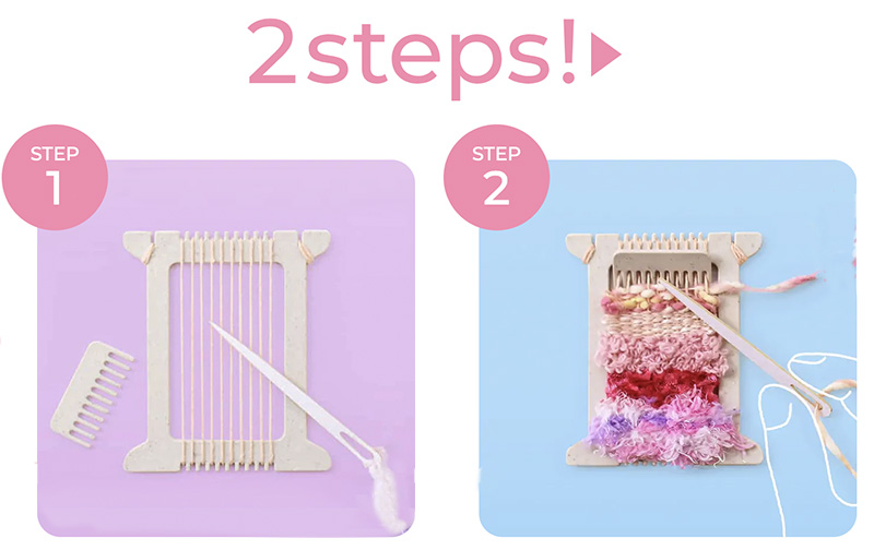 Pokeori Mini Weaving Kit - Light Pink – Brooklyn Haberdashery