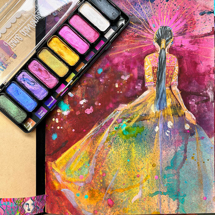 Crayon Art Canvas with Magicals Background (Sparkle Tart - Creating Art  That Shines)