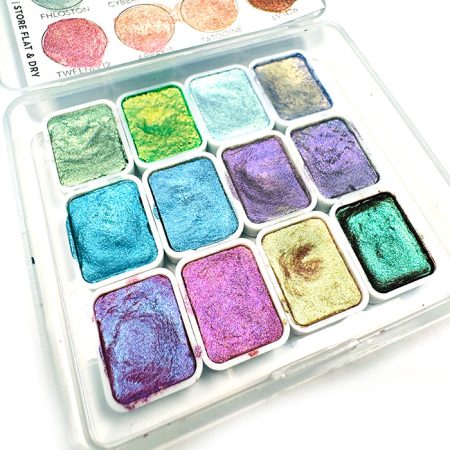 ‘HUEniverse’ Celestial paintbox | 12 beaming Watercolours