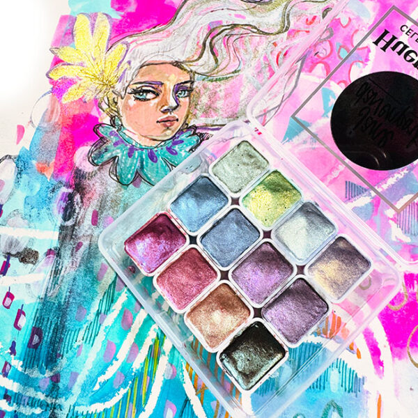 ‘HUEniverse’ Celestial paintbox | 12 beaming Watercolours - Image 3