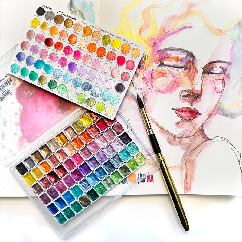 HUElementals Watercolour | 66 Glowing Pans of JOY!