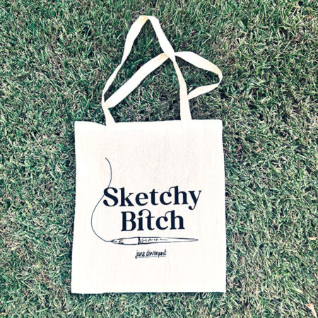 Sketchy B*tch Tote Bag | Clutch your pencils, not your pearls!